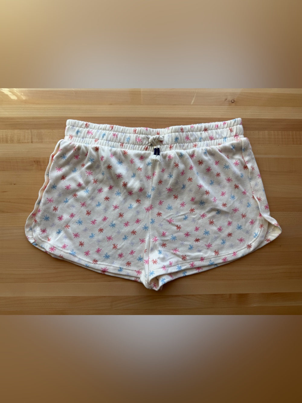 Splendid Girls Knit Track Shorts Pink, Orange, Lavender & Blue Star Print